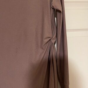 Mauve/purple Long Sleeve Active Top with Side Knot